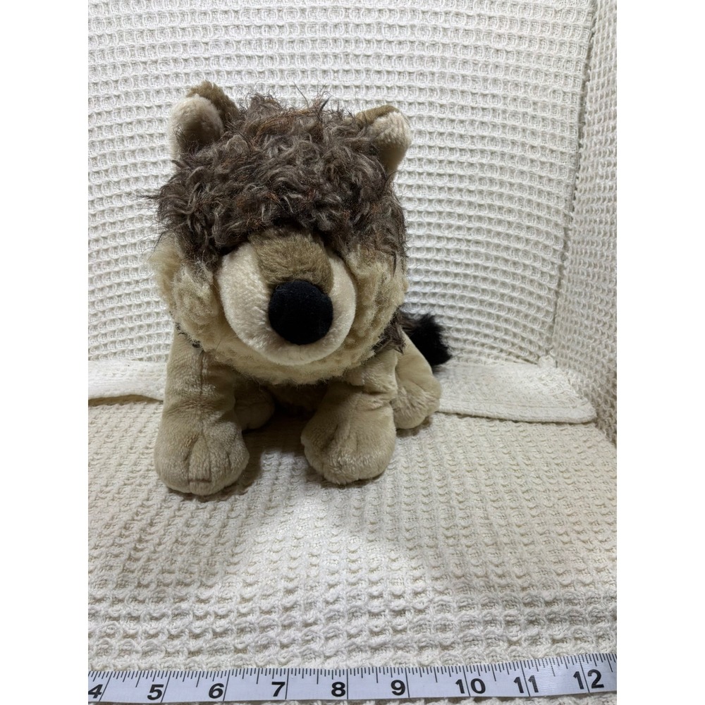 Wild Republic Wolf Plush Kid 17 Inch Brown Excellent Shaggy Faux Fur Stuffed Toy